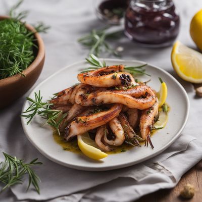 Grilled Adriatic Squid with Mediterranean Flavors