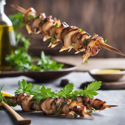 Grilled Anchovy Skewers with Lemon and Herbs