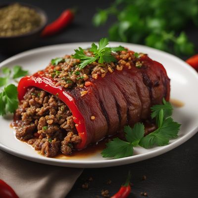 Grilled Capsicum with Meat Stuffing