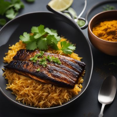 Grilled Eel with Spiced Rice - A Kuwaiti Twist on Italian Anguilla alla Bisentina