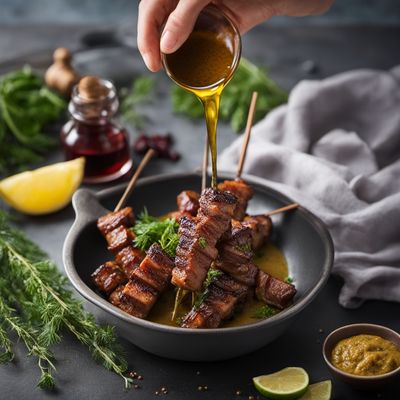 Grilled Kidney Skewers with Mustard Sauce