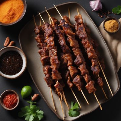 Grilled Lamb Skewers with Spicy Peanut Sauce