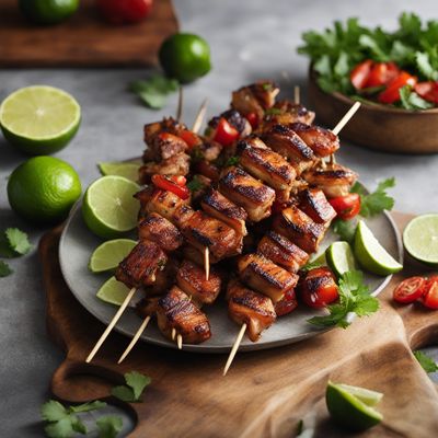 Grilled Pollo Asado Skewers with Chimol