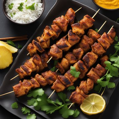 Grilled Spiced Chicken Skewers with Fragrant Rice