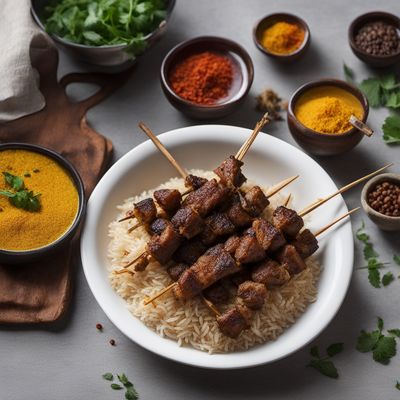 Grilled Spiced Lamb Skewers with Fragrant Rice