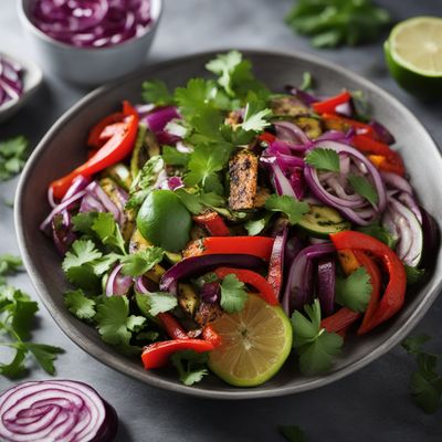 Grilled Vegetable Salad with Spicy Yogurt Dressing