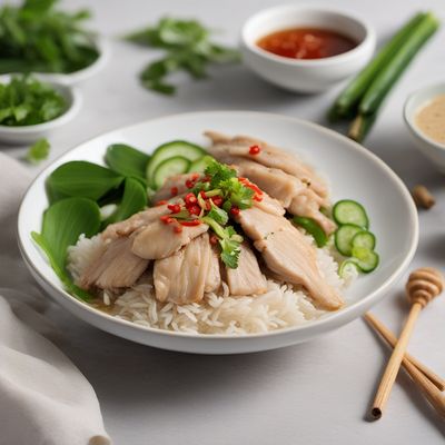 Hainanese Chicken Rice with Fragrant Ginger Sauce