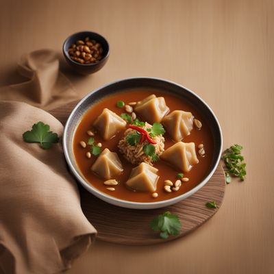 Hakka-style Rice Dumplings with Spicy Peanut Sauce