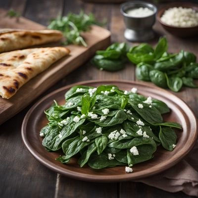 Homemade Spinach and Feta Gözleme