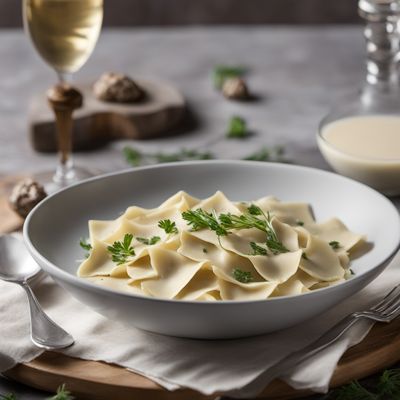 Homemade Truffle Agnolotti with Champagne Cream Sauce