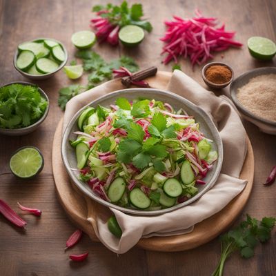 Hyderabadi Rabarber og Agurkesalat (Hyderabadi Rhubarb and Cucumber Salad)