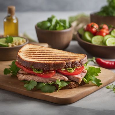 Inca-style Bone-in Pork Chop Sandwich