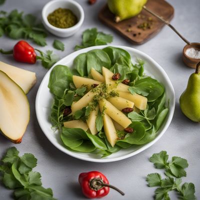 Insalata di pere e Pecorino with a Bhojpuri Twist