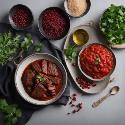 Iranian-style Grilled Beef with Spiced Tomato Sauce