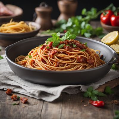 Iraqi-style Spaghetti with Lamb Bacon