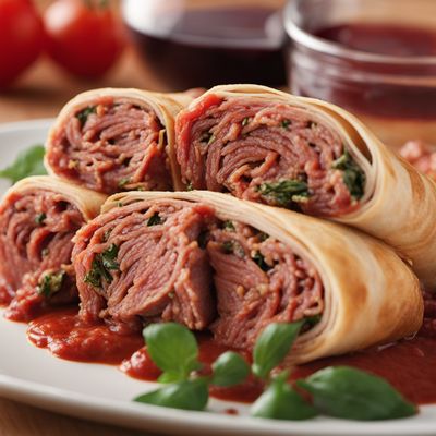 Italian Stuffed Beef Rolls with Tomato Sauce