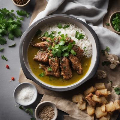 Jalamah with Spiced Lamb and Yogurt Sauce