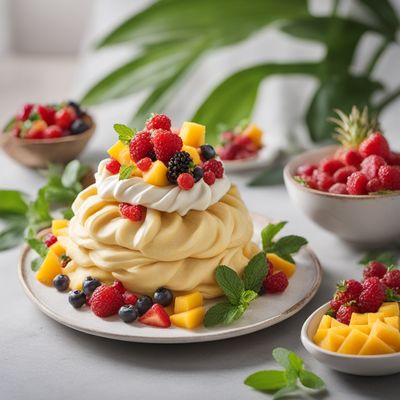 Javanese-Inspired Tropical Pavlova