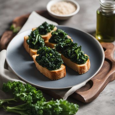 Kale Crostini with Miso Glaze