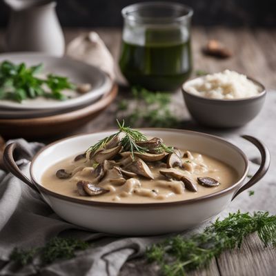 Kartoflanka with Mushroom Sauce