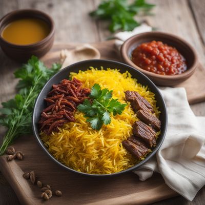Khoresh Qārch with Saffron Rice