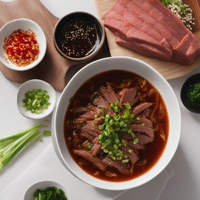 Kongnamul Gukbap with Spicy Beef Broth