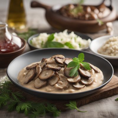 Kostelske Hrge with Mushroom Sauce