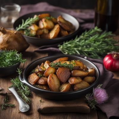 Lapin á la Kriek with Herb-Roasted Potatoes