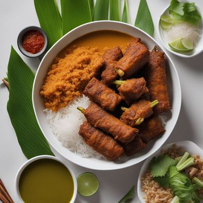 Lemang with Spicy Chicken Rendang