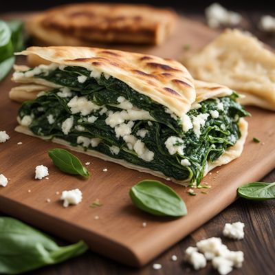 Lenja Pita with Spinach and Feta Cheese