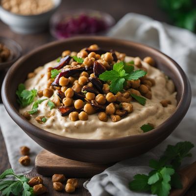 Levantine Fatteh with Roasted Eggplant and Chickpeas