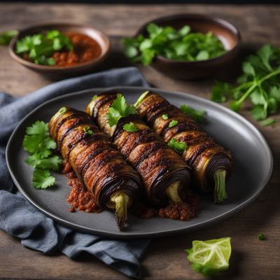 Liberian-style Stuffed Eggplant Rolls