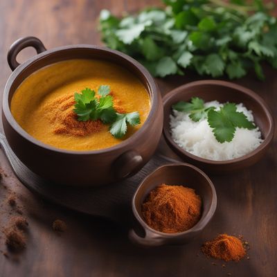 Malvani Style Fufu with Spicy Coconut Curry