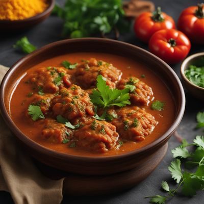 Masyaura - Spiced Lentil Dumplings in Tomato Gravy