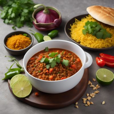 Misal Pav - Spicy Sprouted Lentil Curry with Bread