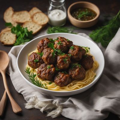 Moldovan Beef Meatballs with Garlic Sauce