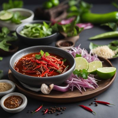 Mu Daet Diao with Spicy Dipping Sauce