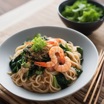 Nabeyaki Udon with Tempura Shrimp and Vegetables