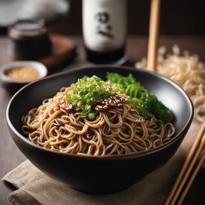 Nameko Soba with Sesame Soy Sauce