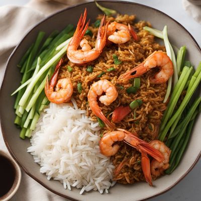 Nasi Goreng Kunyit with Spicy Shrimp