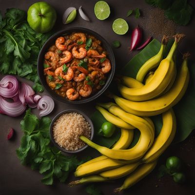 Ndolé with Shrimp and Plantains