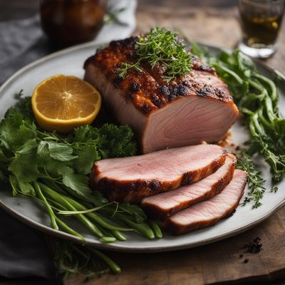 New American Style Roasted Pork with Greens