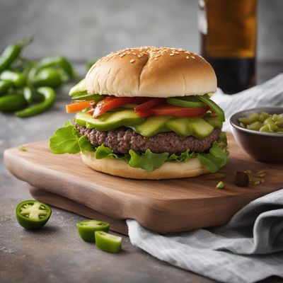 Northern Irish Green Chile Cheeseburger