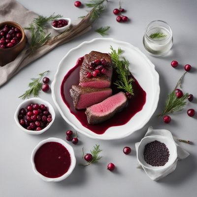 Norwegian Arctic Reindeer Steak with Lingonberry Sauce