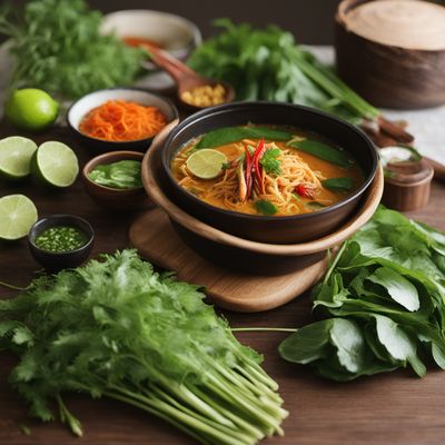 Num Banh Chok with Spicy Fish Curry