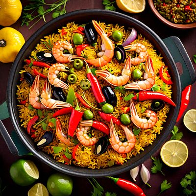 Moroccan-style Paella