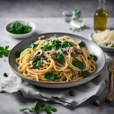 Paglia e Fieno with Creamy Mushroom Sauce