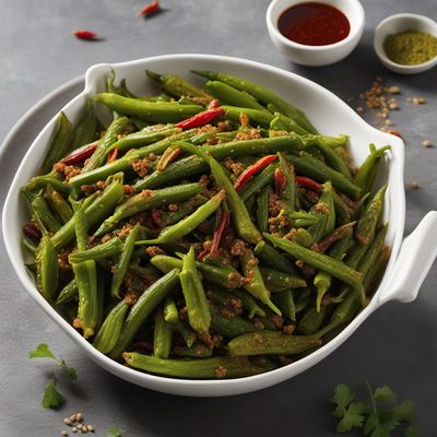 Pakistani Chinese Style Spicy Okra Stir-Fry