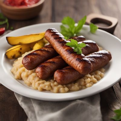 Panamanian-style Grilled Sausage with Plantain Mash