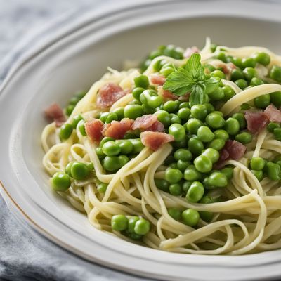 Paparele e Bisi with Pancetta and Parmesan